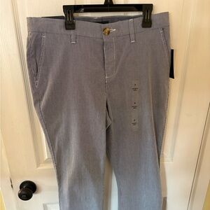 Tommy Hilfiger Navy and White Striped Chinos